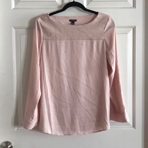 Long sleeve blush pink blouse